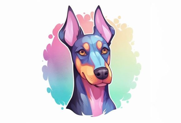 Download Doberman Colorful Dog - Doberman Collection