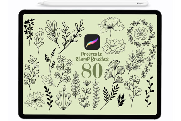 Download 80 Botanical Stamp Brushes for Procreate - Brushes for procreate Collection