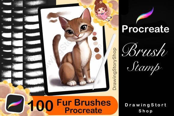 Download 100 Fur Brushes Set for Procreate - Fur brushes Collection