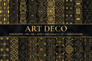 Download Seamless Black & Gold Art Deco Patterns - Art deco patterns Collection