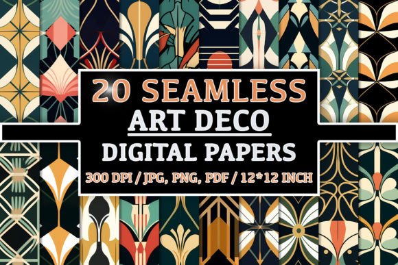 Download 20 Seamless Art Deco Patterns - Art deco patterns Collection