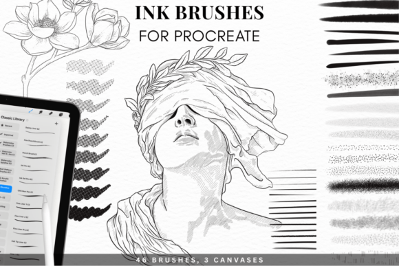 Download Realistic Ink Brushes for Procreate - Brushes for procreate Collection