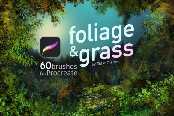 Download 60 Foliage &amp; Grass Brushes for Procreate - Brushes for procreate Collection