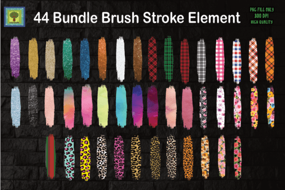 Download 44 Bundle Christmas Brush Stroke Element - Christmas brush Collection