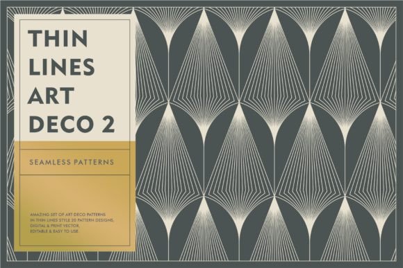 Download Thin Lines Art Deco Patterns - Art deco patterns Collection