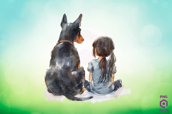 Download Doberman Pinscher and Girl - Premium Resources